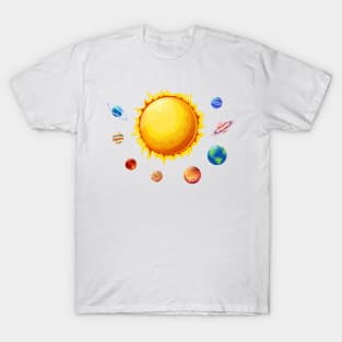 Solar System, mercury, venus, earth, mars, jupiter, saturn, uranus, neptune, pluto T-Shirt